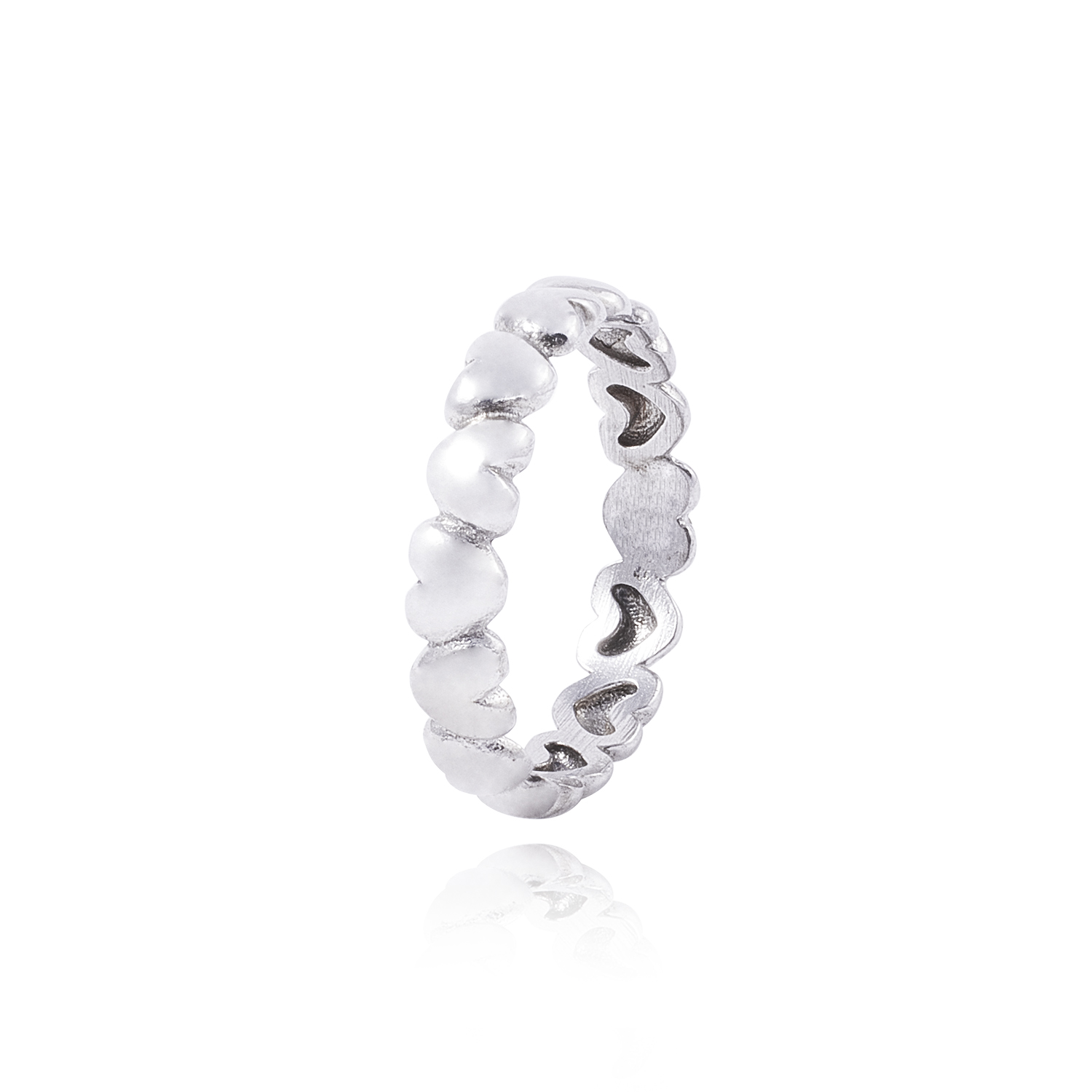 Anillo de Plata Esterlina 925 Corazones 36 1