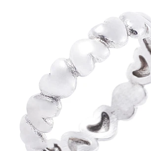 Anillo de Plata Esterlina 925 Corazones 36