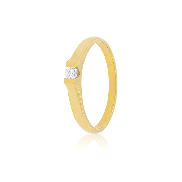 Anillo Compromiso Oro Amarillo 18kt  Nantes 1x6ptos Diamante 1