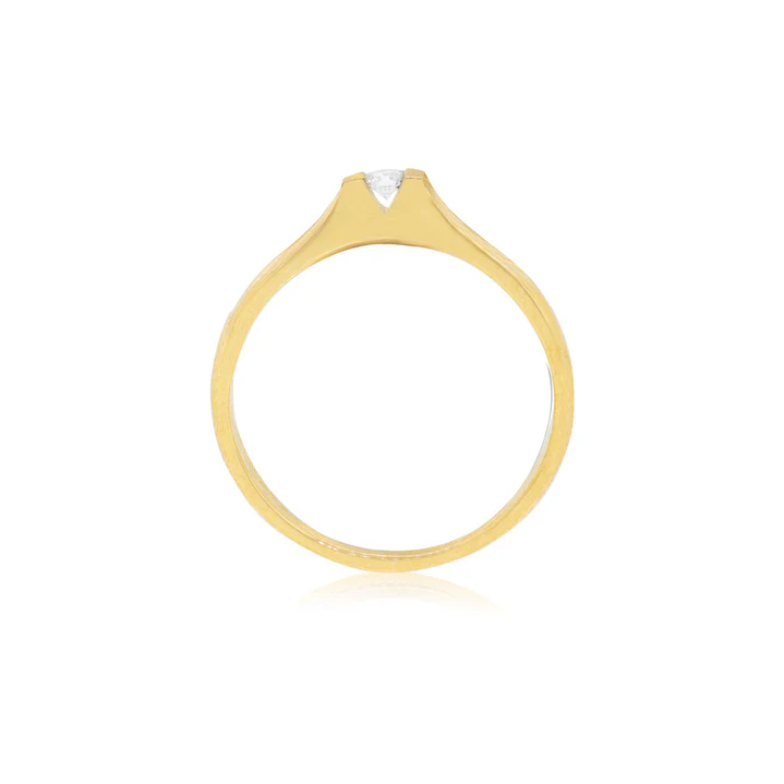 Anillo Compromiso Oro Amarillo 18kt  Nantes 1x6ptos Diamante 2