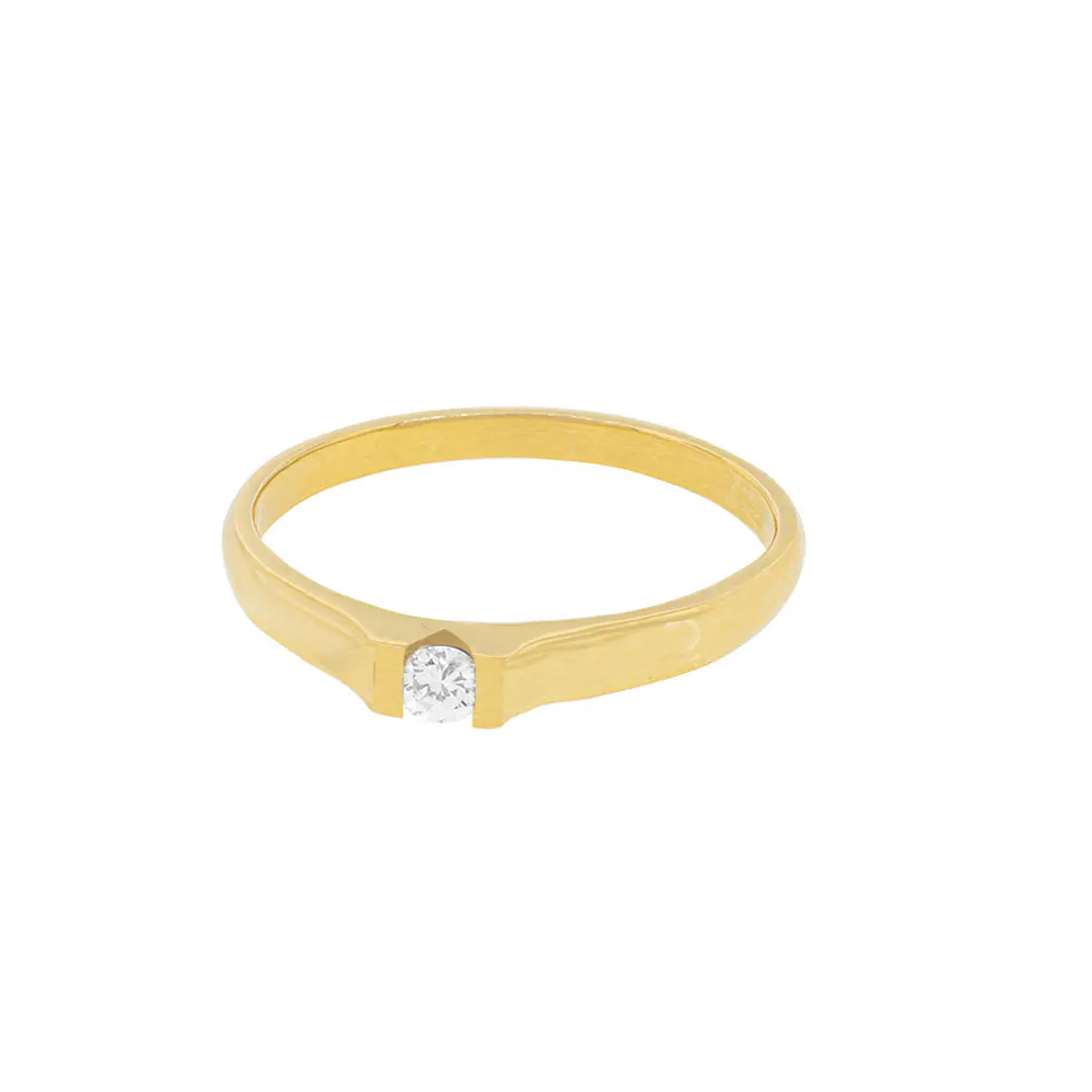 Anillo Compromiso Oro Amarillo 18kt  Nantes 1x6ptos Diamante 3