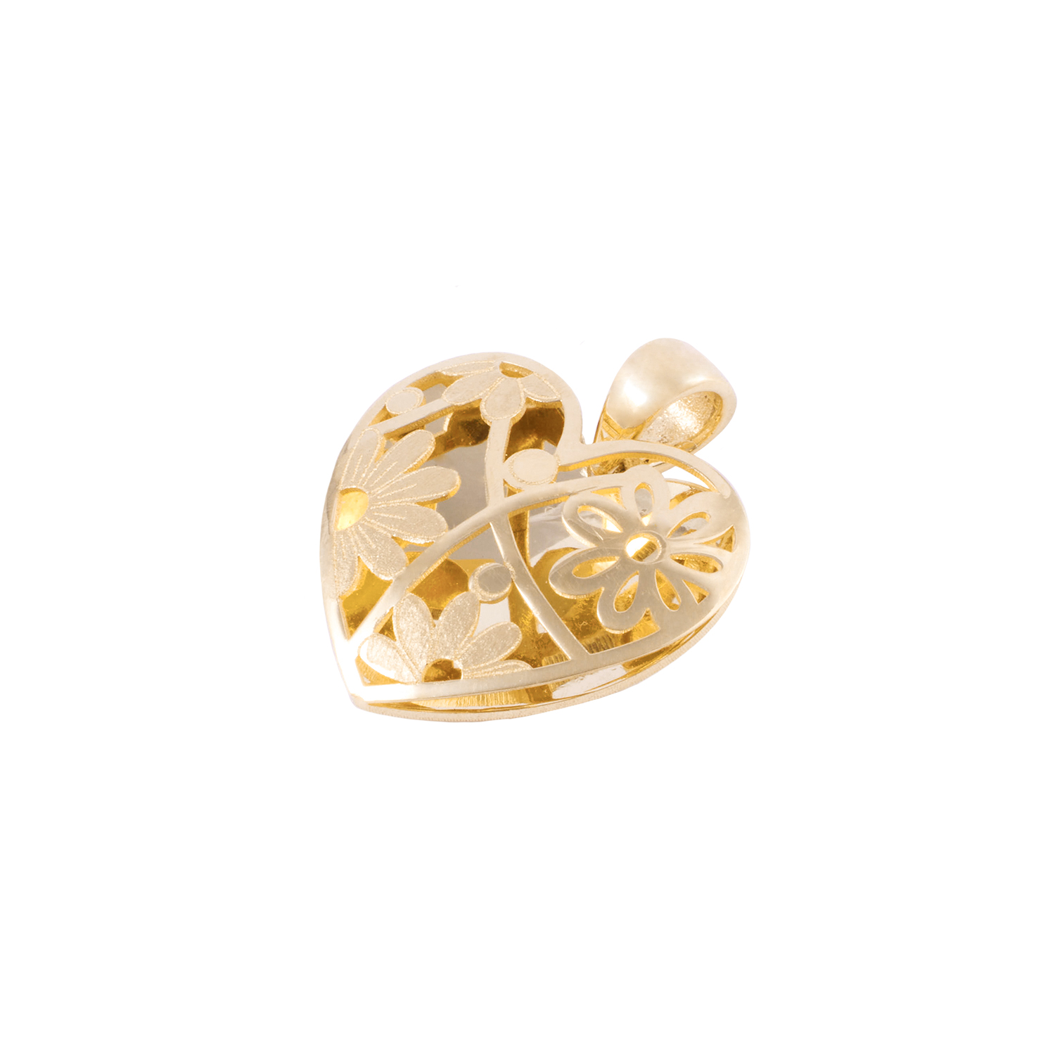 Colgante de oro 18kt Corazón con Flores 1