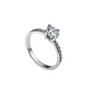 Anillo Oro Blanco 18kt Solitario Circonita Central 6MM - Miniatura 1