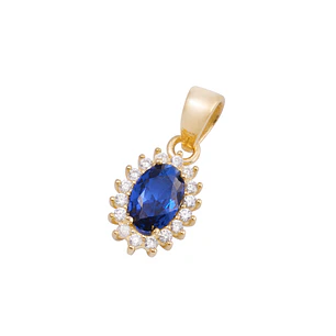 Colgante de Oro 18kt Zafiro 6MM