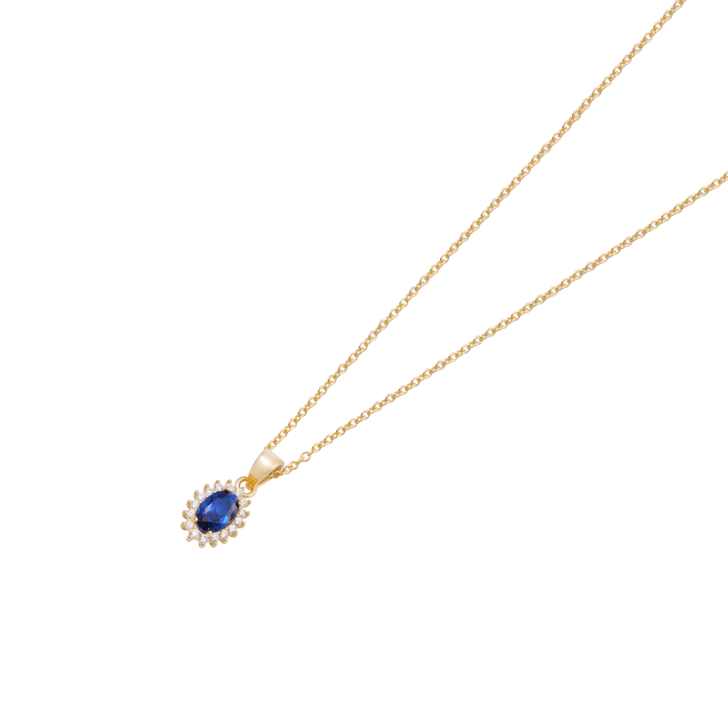 Colgante de Oro 18kt Zafiro 6MM 2