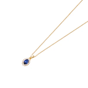 Colgante de Oro 18kt Zafiro 6MM