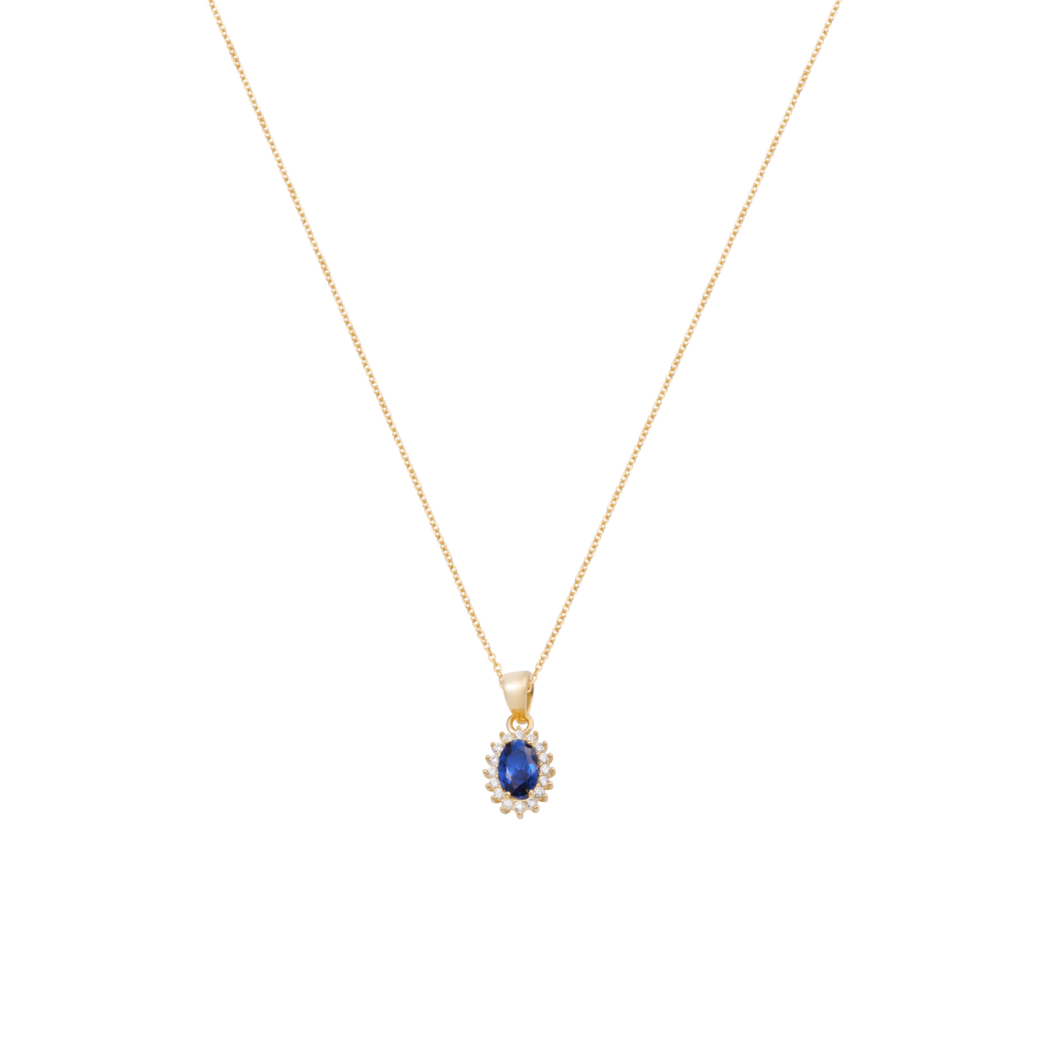 Colgante de Oro 18kt Zafiro 6MM 3
