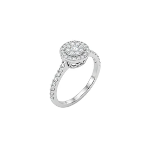 Anillo Oro Blanco 18kt Diamantes 64 Pts Halo Central