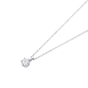 Collar de Oro 18kt Solitario 6 grifas 15 puntos de diamante
