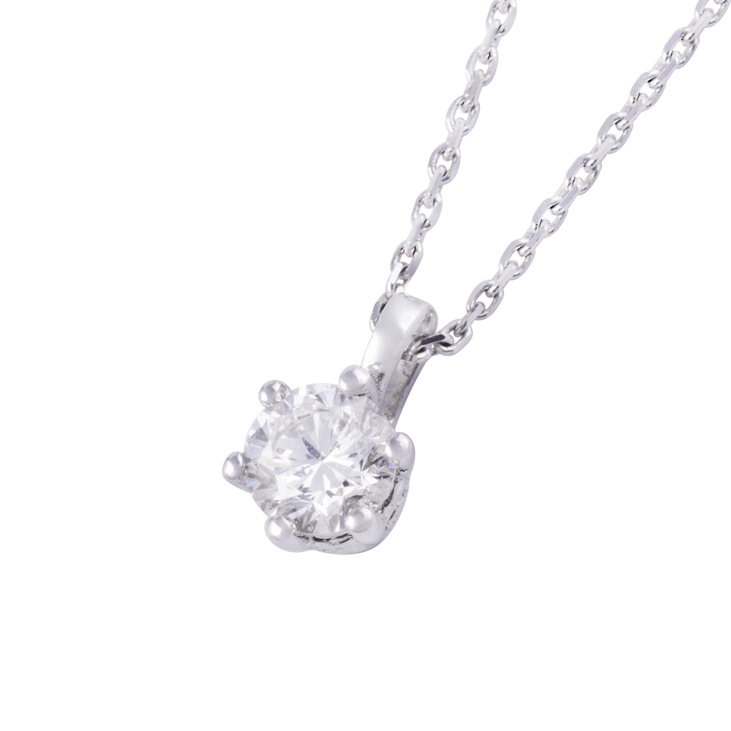 Collar de Oro 18kt Solitario 6 grifas 15 puntos de diamante 2
