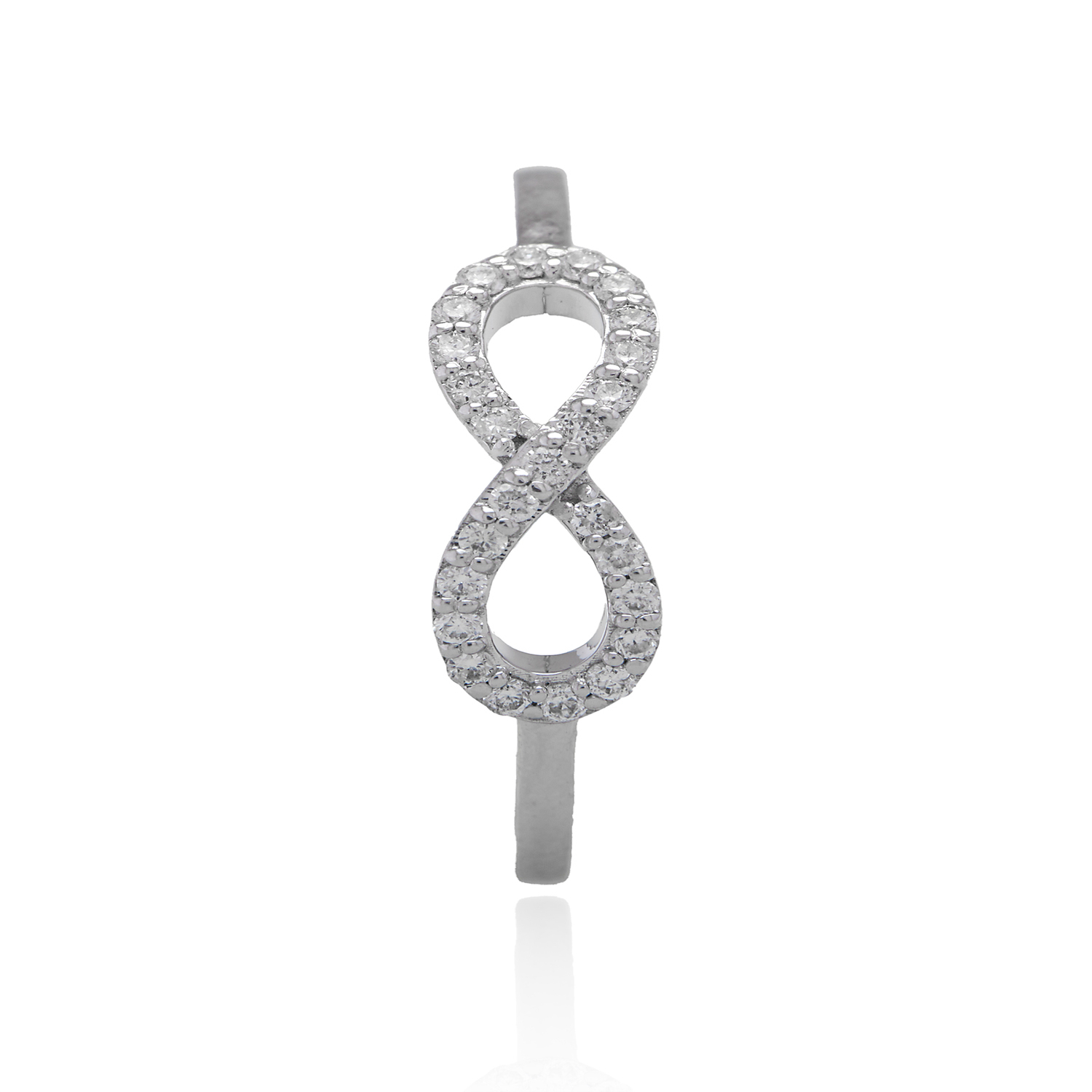 Anillo Oro Blanco 18kt Infinito Diamantes de 11 Pts SI/H 3