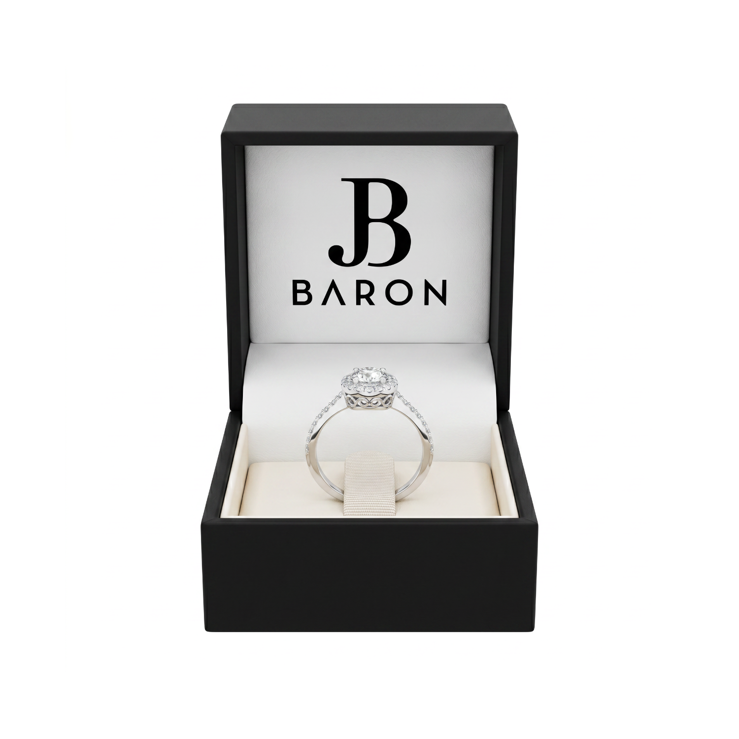 Anillo Oro Blanco 18kt Diamantes 64 Pts Halo Central 3