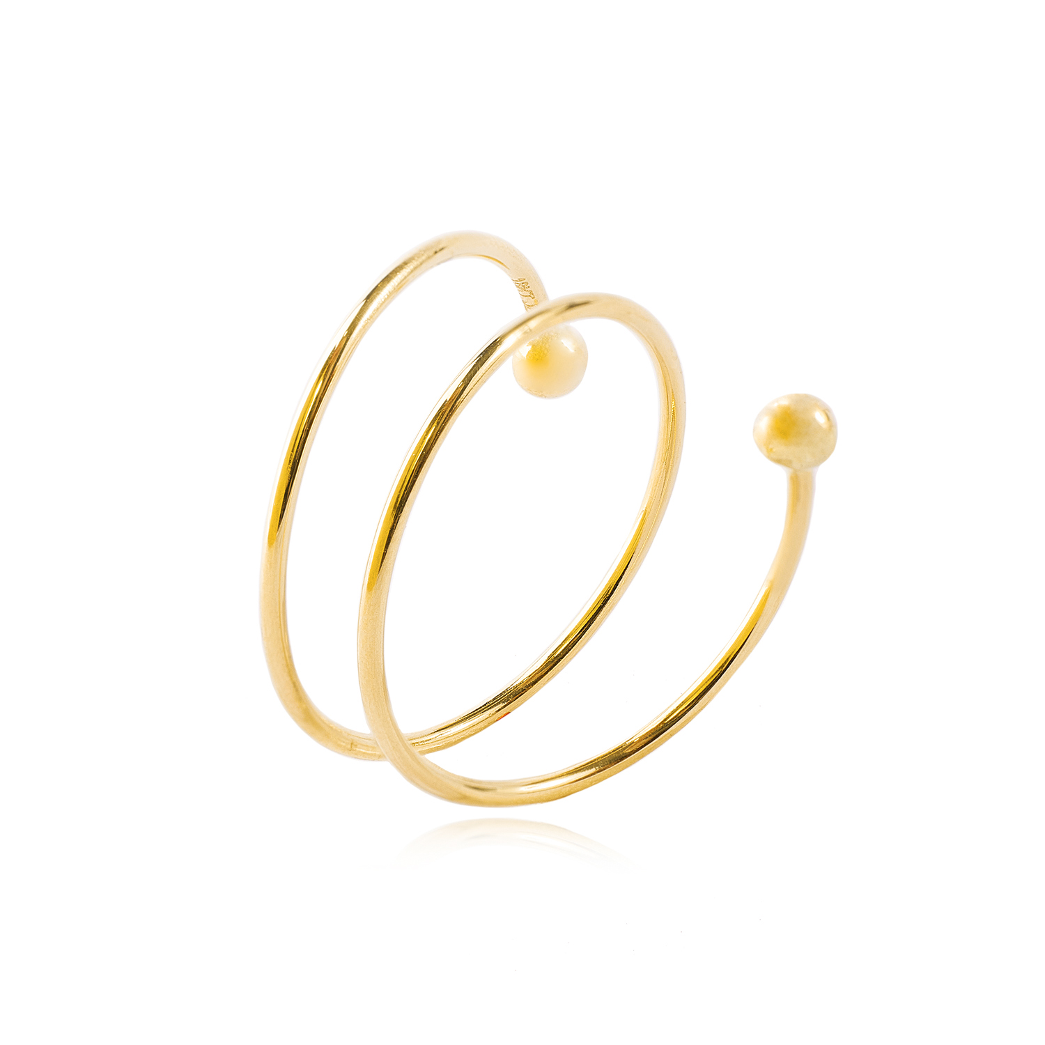 Anillos de oro 18kt Modelo Espiral con Punticos 3