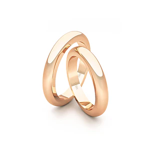 Par Argollas Matrimonio de Oro 18kt Modelo Ingles PADUA 3,0mm Oro Miel