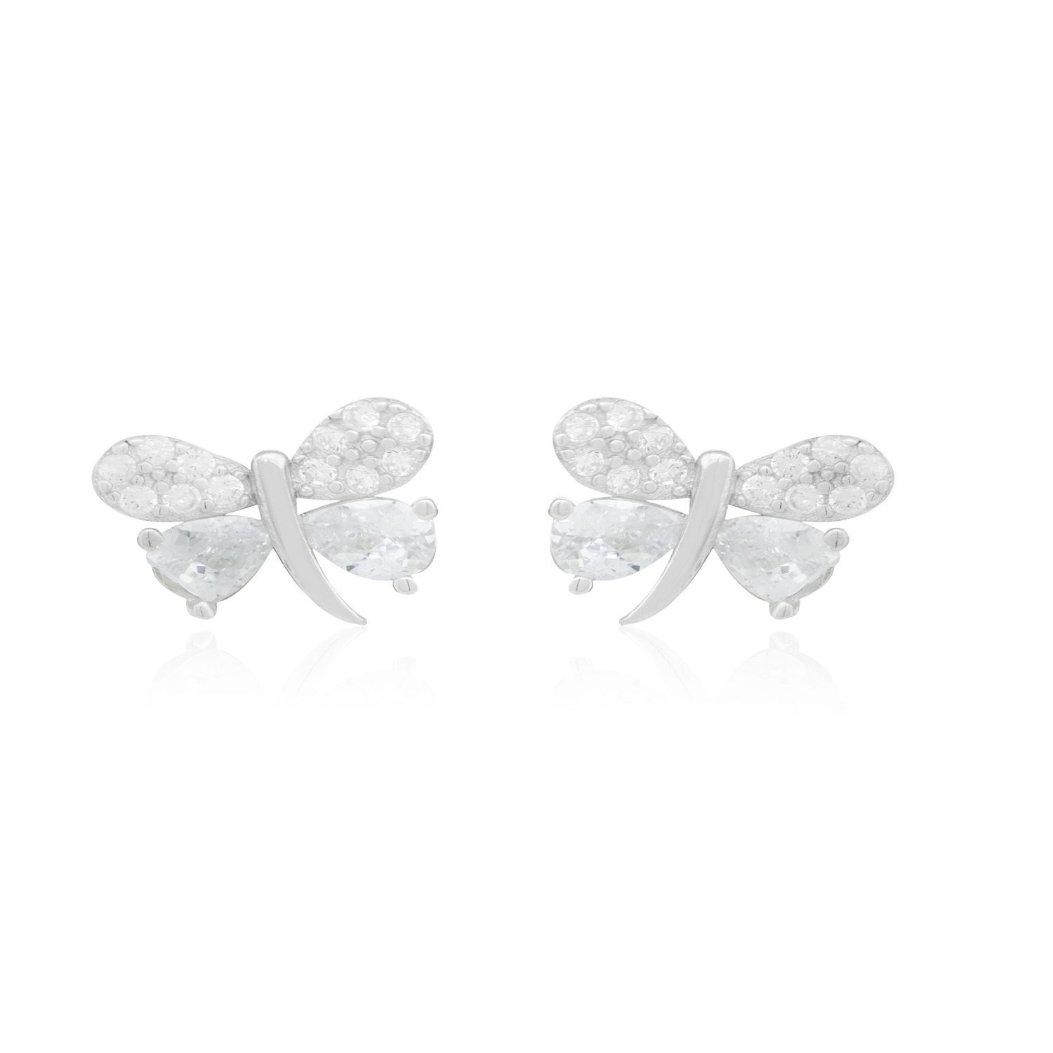 Aros de Plata Esterlina 925 Mariposa Circon 1