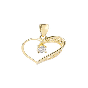Colgante Oro Amarillo 18kt Corazón Relieve