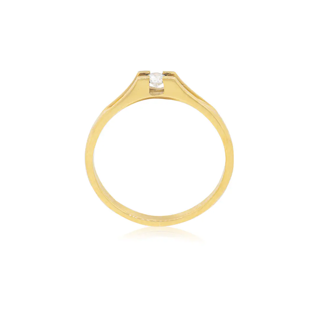 Anillo Compromiso Oro Amarillo 18kt  Milán 1x14ptos Diamante 2
