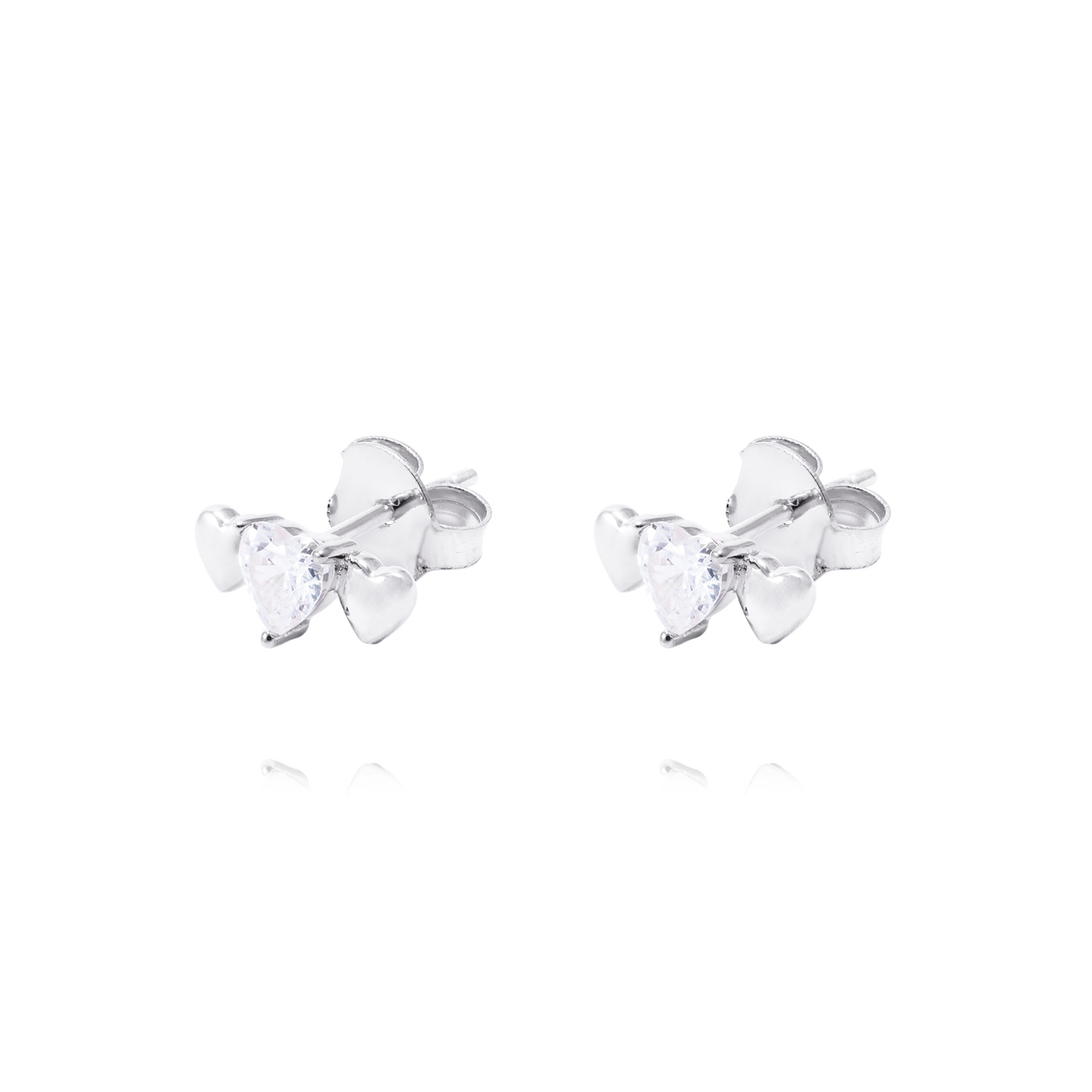 Aros de Plata Esterlina Trilogía Corazones Circonita 1