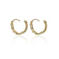Aros de Oro 18kt Argollas Bolita Circon - Miniatura 2