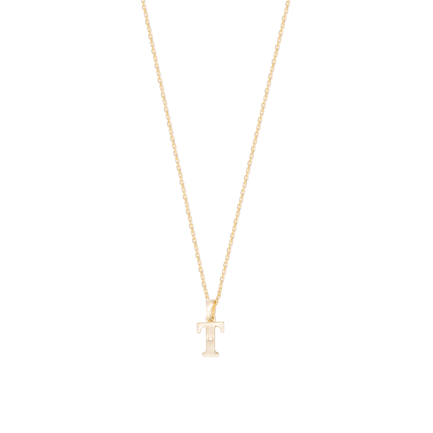 Colgante de Oro de 18kt Circonitas letra T 3