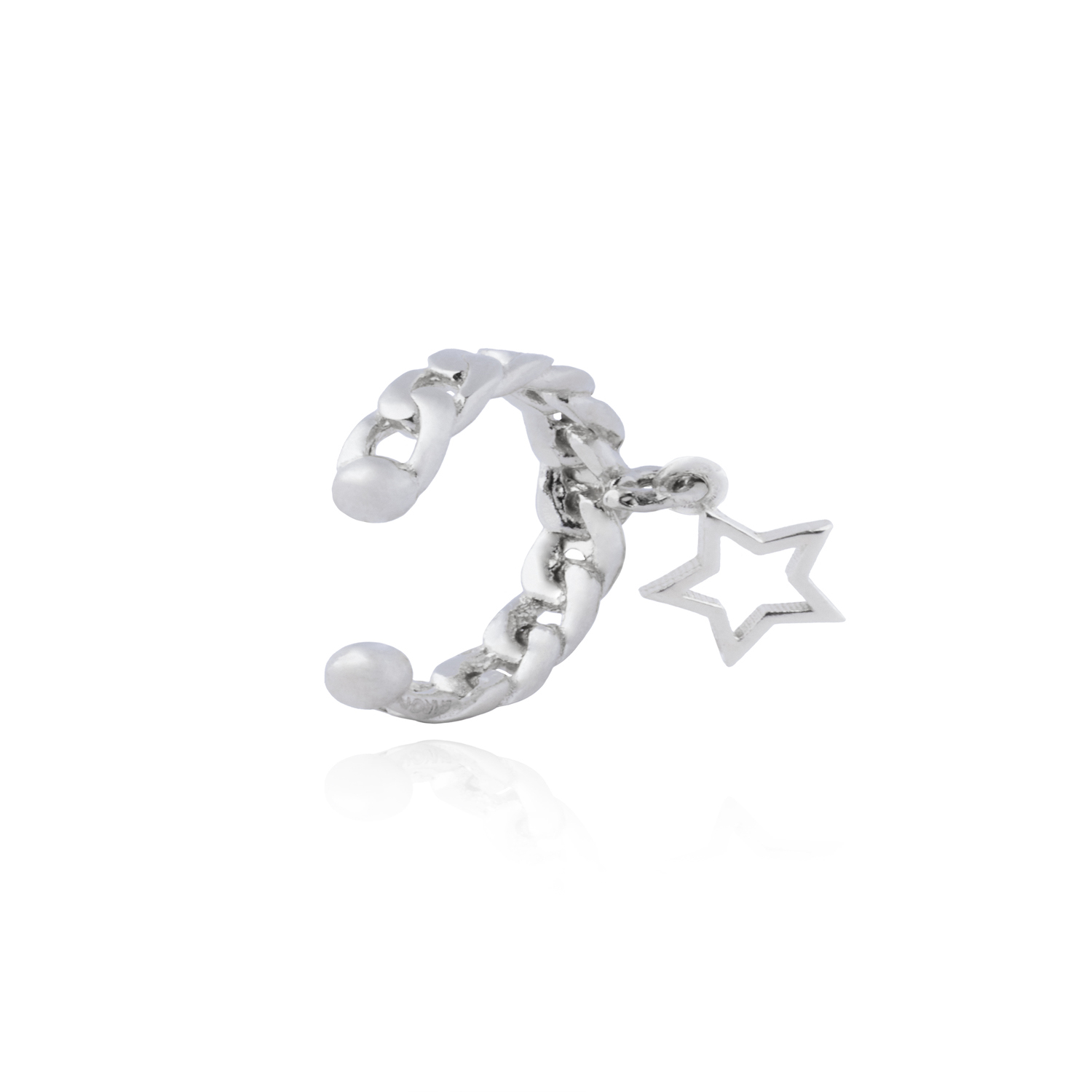 Aro Piercing Plata Esterlina 925 Estrella Encadenada 2