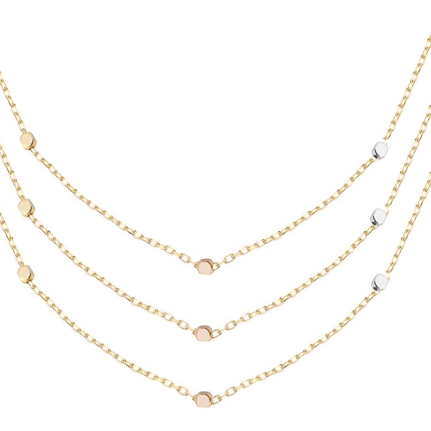 Collar de Oro 18kt Triple Cadena 3