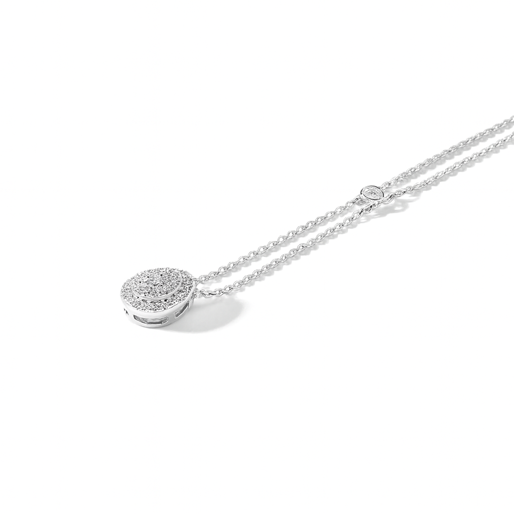 Collar de Oro Blanco 18kt con Diamantes 28 Pts Totales SI/H Corte Brillante - By Danielle Costantini 1