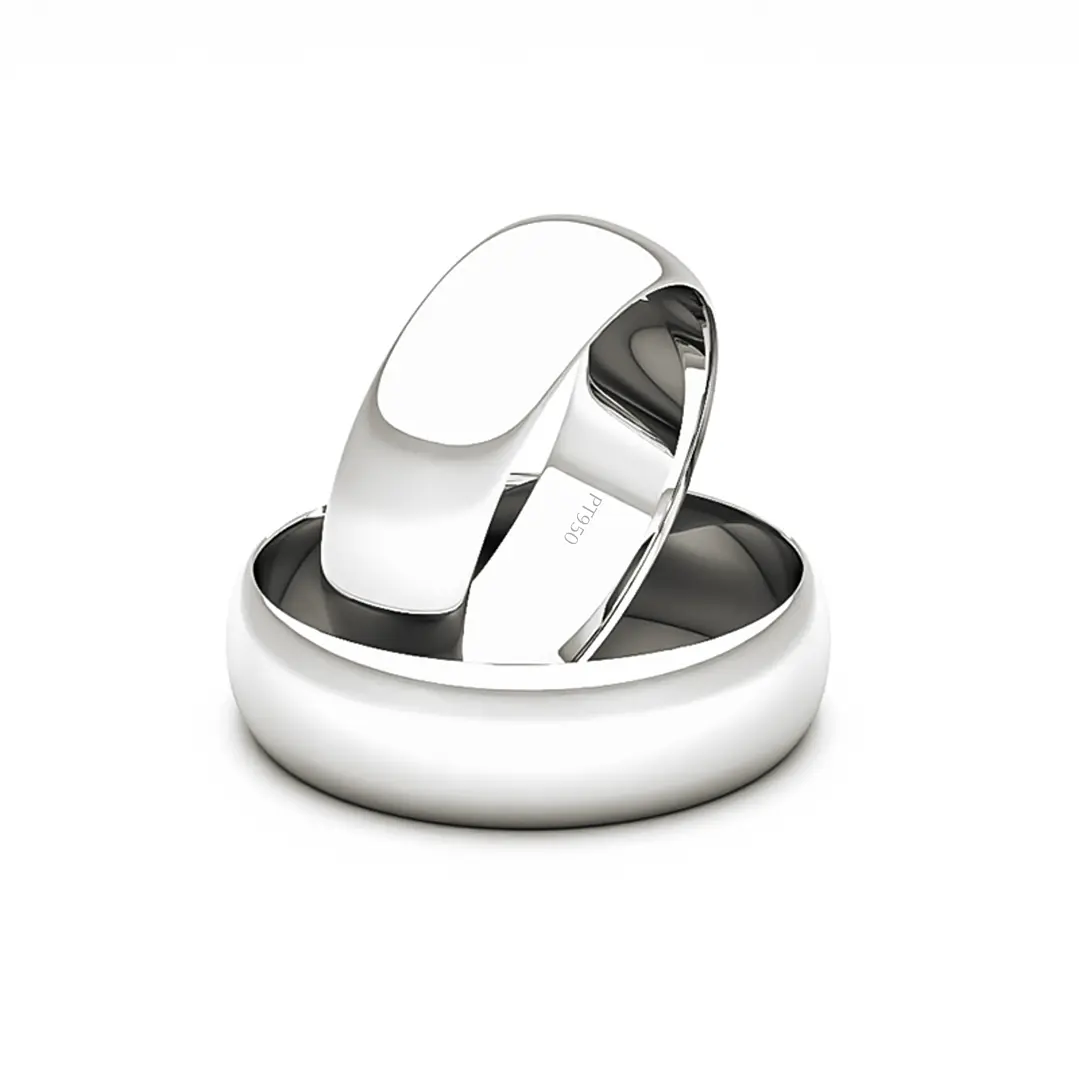Par Argollas Matrimonio Platino Inglés Argos de 5,0mm 1
