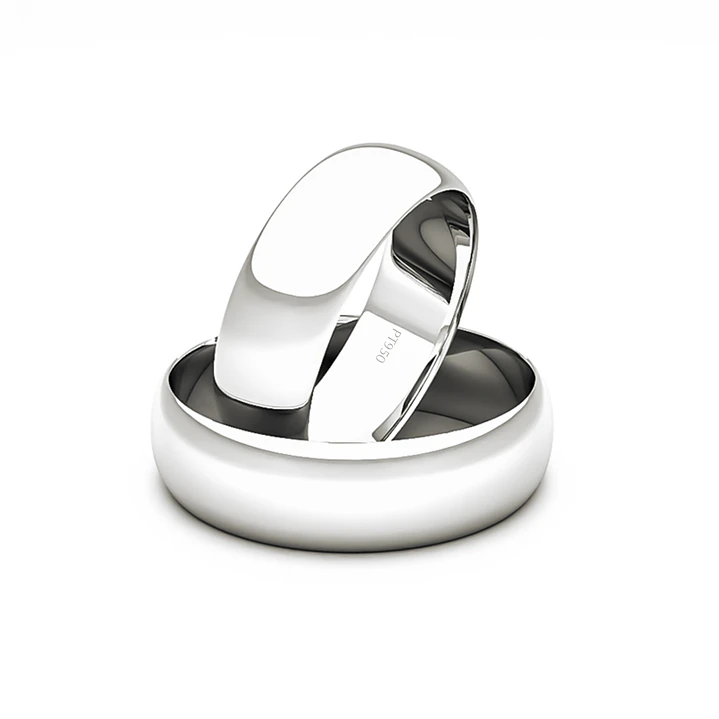 Par Argollas Matrimonio Platino Inglés Argos de 5,0mm 1