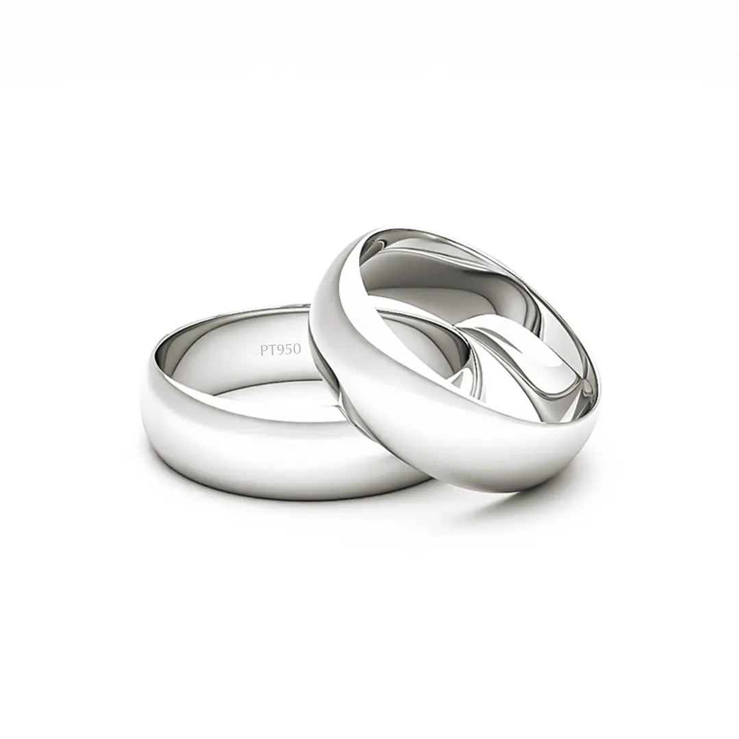 Par Argollas Matrimonio Platino Inglés Argos de 5,0mm 2