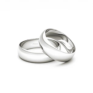 Par Argollas Matrimonio Platino Inglés Argos de 5,0mm