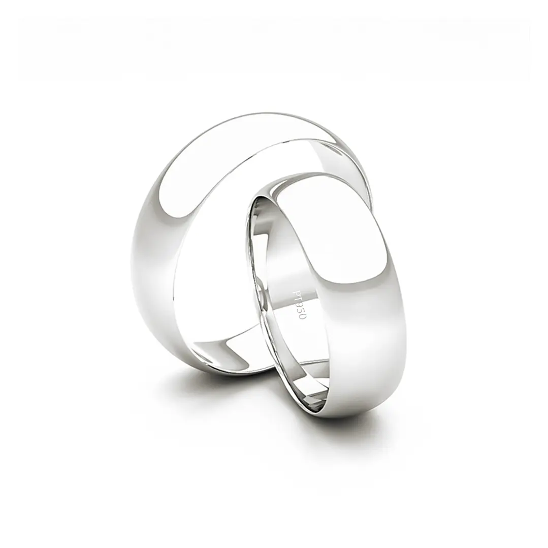 Par Argollas Matrimonio Platino Inglés Argos de 5,0mm 3