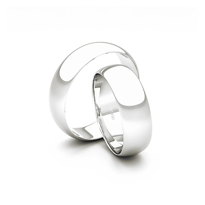 Par Argollas Matrimonio Platino Inglés Argos de 5,0mm 3