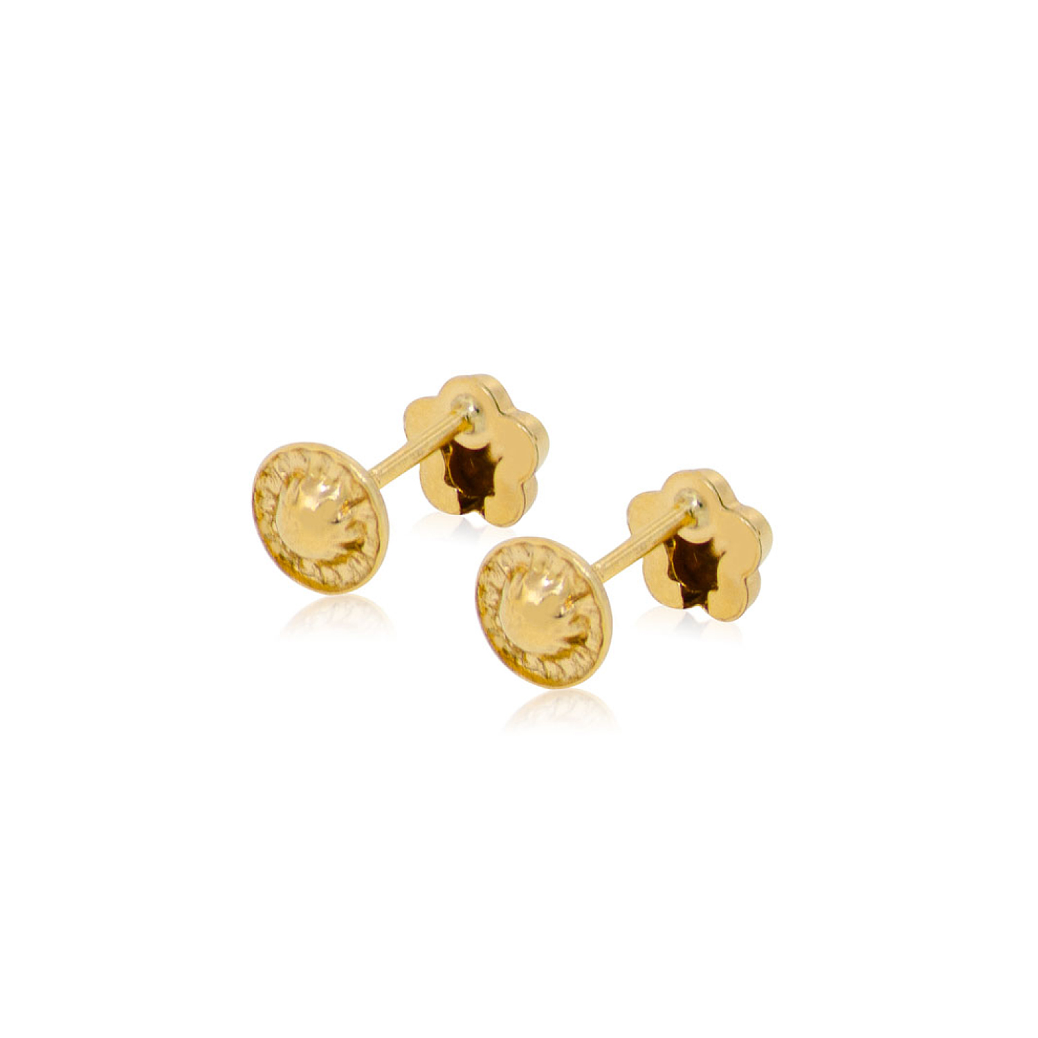 Aros de Oro 18kt Circonitas Flor 3