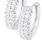 Aros de Plata Esterlina Argollas Doble Circón - Miniatura 2