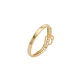 Anillo Oro Miel 18kt Corazón Solitario Pavé - Miniatura 2