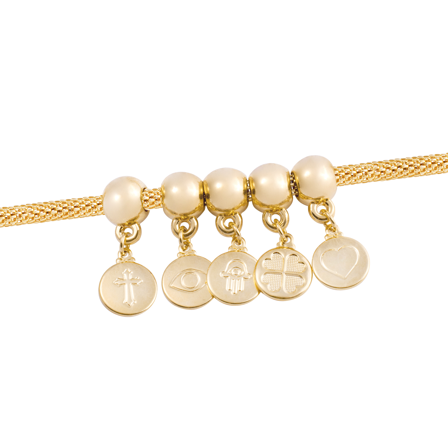 Pulsera de Plata Esterlina 925 Protectora dijes Bañado en Oro 14kt 3