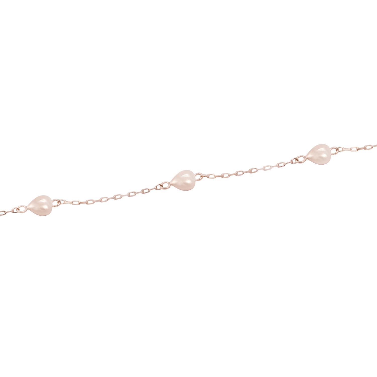 Pulsera Oro Miel 18kt Corazones 3