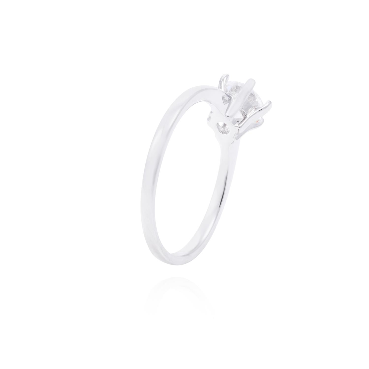 Anillo de Plata Esterlina Solitario con 6 Grifas Circonita 3
