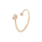 Anillo de Plata Esterlina Abierto con Corazón Pave con Circón Revestido en Oro 18kt - Miniatura 1