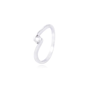 Anillo Compromiso de Oro de 18kt Solitario 12 puntos de diamante