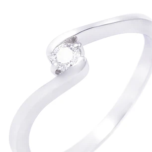Anillo Compromiso de Oro de 18kt Solitario 12 puntos de diamante