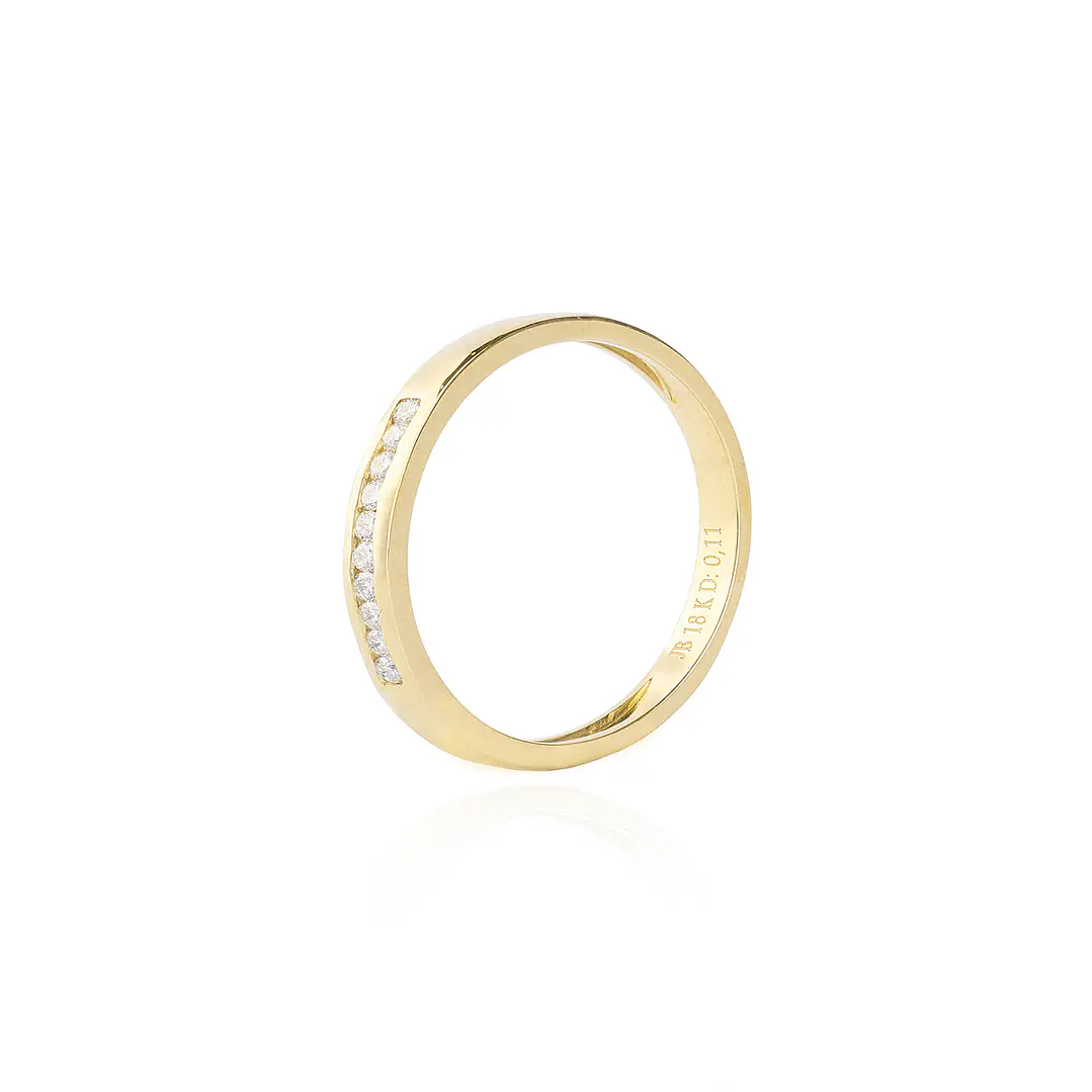 Anillo de Oro 18kt con Diamantes de 11 Pts Corte Brillante SI/H 1