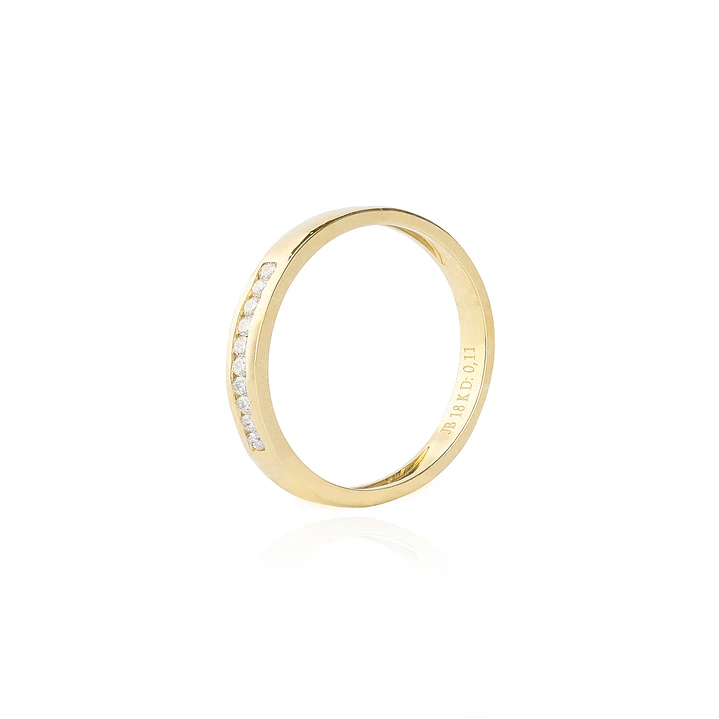 Anillo de Oro 18kt con Diamantes de 11 Pts Corte Brillante SI/H 1