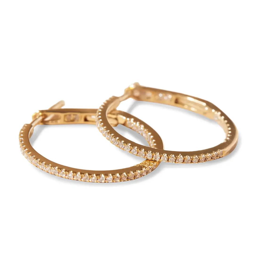 Aros Oro Amarillo 18kt Diamantes 26 Pts SI/H Corte Brillante 1