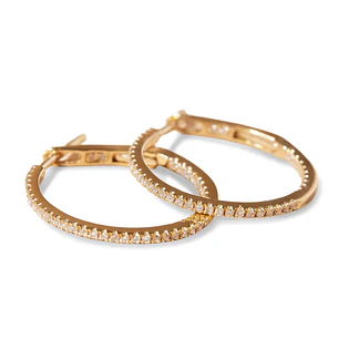 Aros Oro Amarillo 18kt Diamantes 26 Pts SI/H Corte Brillante