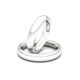 Par Argollas Matrimonio de Platino Inglés Garda Ergofit de 3,5mm