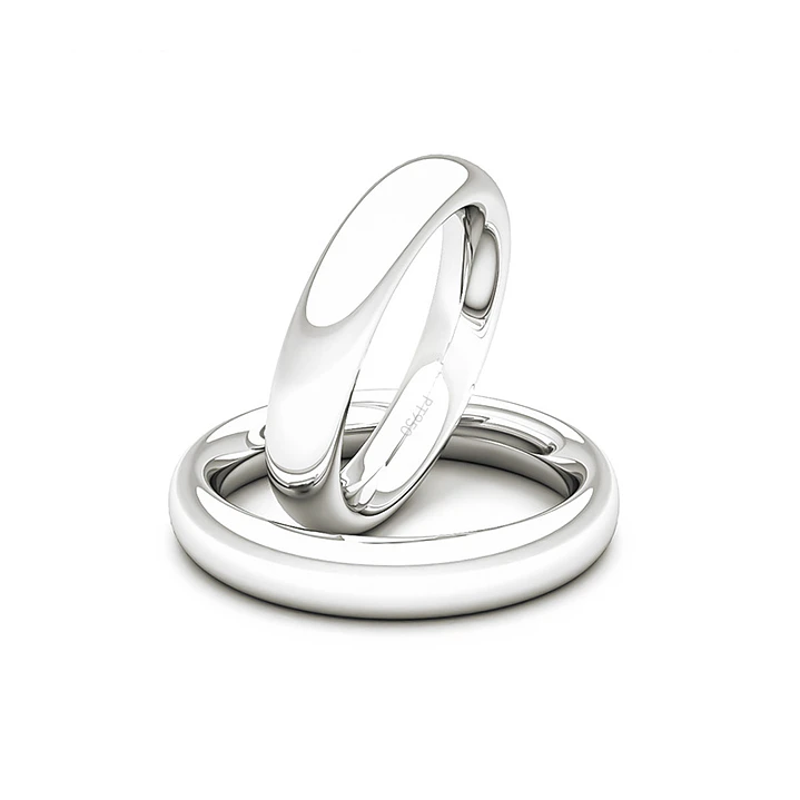 Par Argollas Matrimonio de Platino Inglés Garda Ergofit de 3,5mm 1