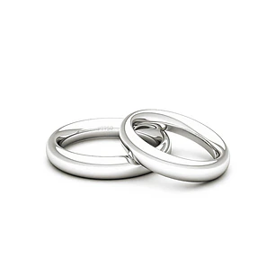 Par Argollas Matrimonio de Platino Inglés Garda Ergofit de 3,5mm