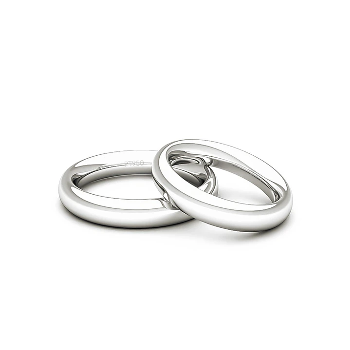 Par Argollas Matrimonio de Platino Inglés Garda Ergofit de 3,5mm 2